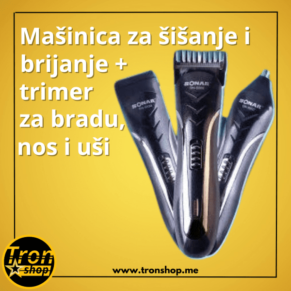 3u1 mašinica za šišanje i brijanje +trimer za bradu, nos i uši