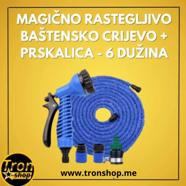 Magično Rastegljivo BAŠTENSKO CRIJEVO + Prskalica-6 Dužina