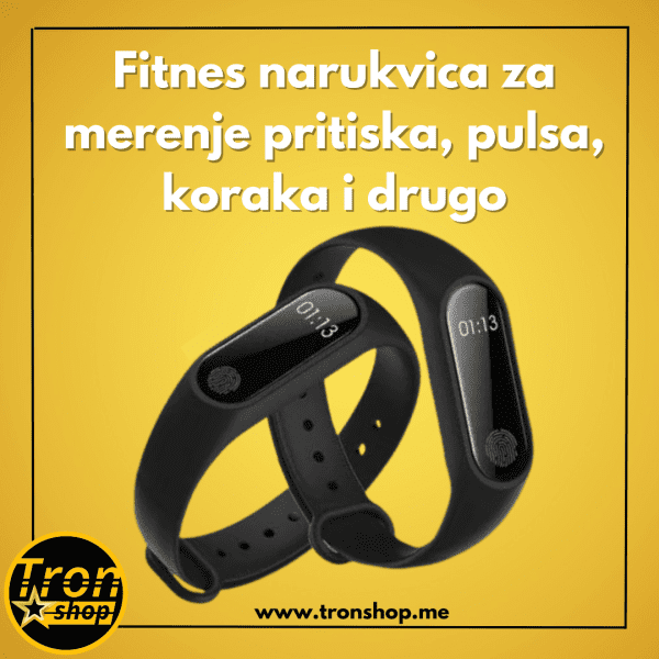 FITNES NARUKVICA za mjerenje pulsa, pritiska, koraka i drugo