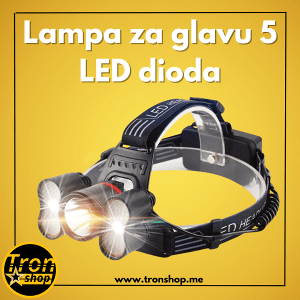 Profi lampa za glavu Led 5 dioda punjiva