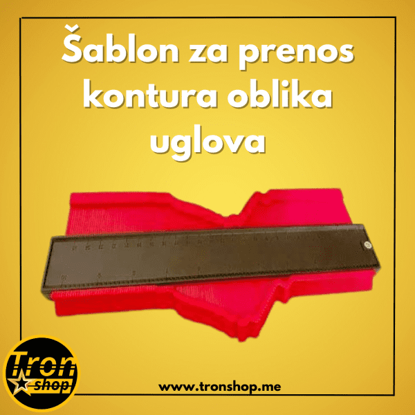 Alat lenjir šablon za prenos kontura oblika uglova
