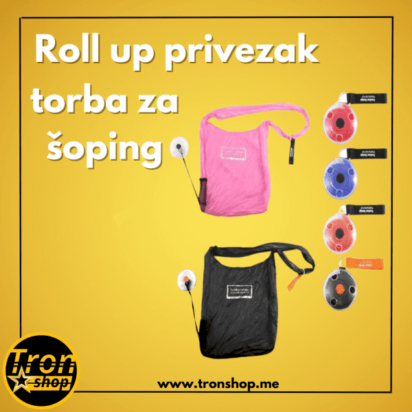 Praktična sklopiva roll up privezak – torba za šoping