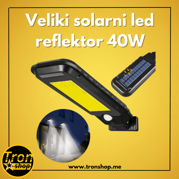 Veliki Solarni Led Reflektor 40w + Senzor pokreta