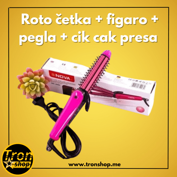 4u1 roto četka + figaro + pegla + cik cak presa