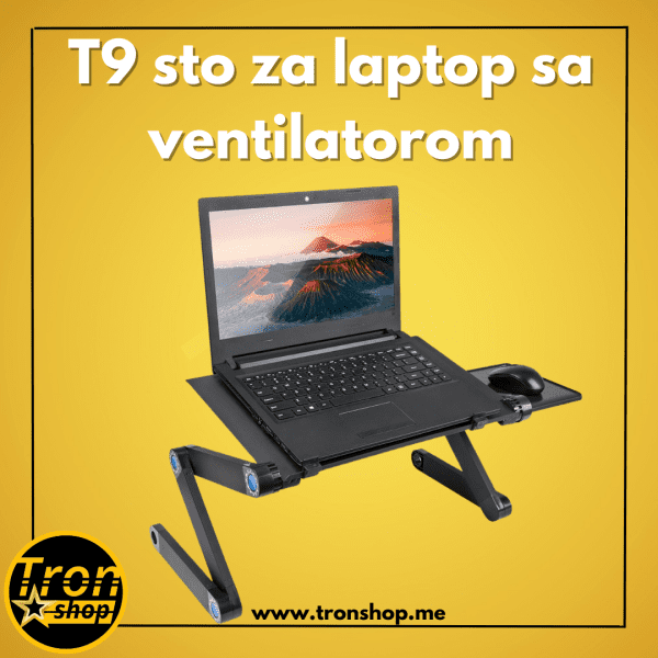 T9 sto za laptop sa ventilatorom i postoljem za miša