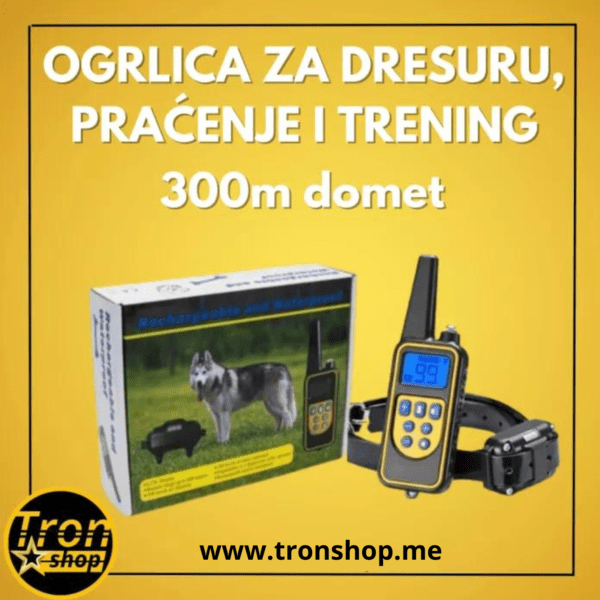 Ogrlica za dresuru, praćenje i trening pasa 300m domet