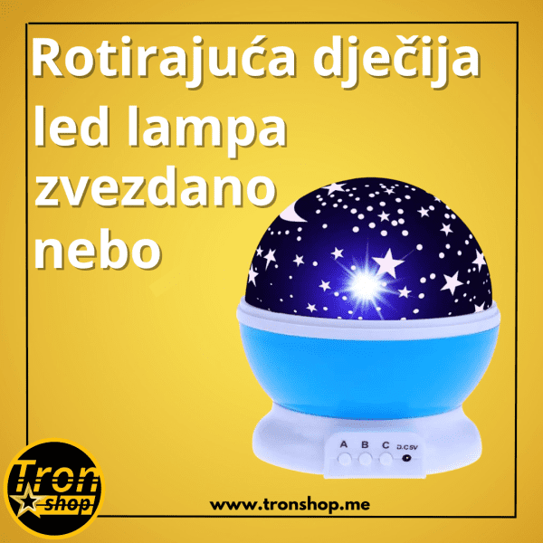 ČAROBNA rotirajuća dječija led lampa -zvezdano nebo