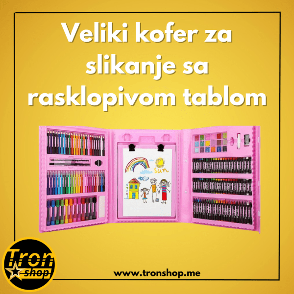 Veliki set kofer za slikanje i bojenje sa rasklopivom tablom