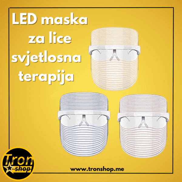 Led maska za lice trobojna svjetlosna terapija i SPA tretman