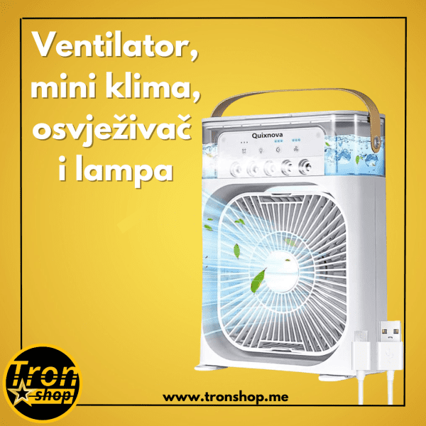 Ventilator, mini klima, osvјeživač i lampa