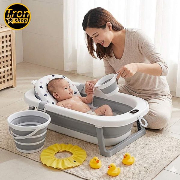 Komplet 8 u 1 za kupanje i negu - slopiva kadica za bebe